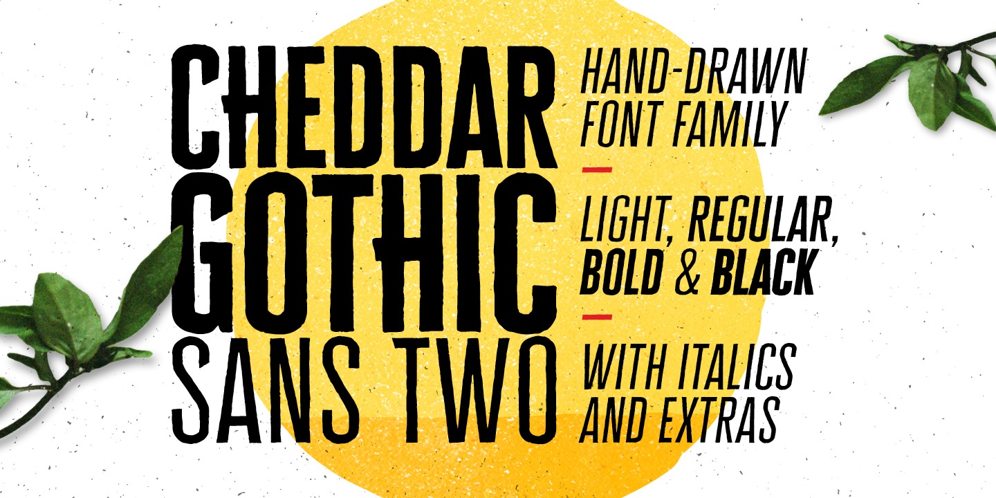 Przykład czcionki Cheddar Gothic Sans Two Black Italic
